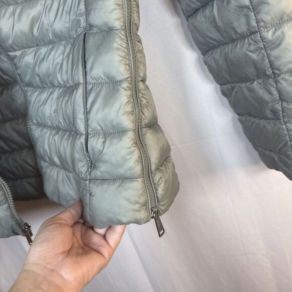 Antonio Melani Light Green Puffer Jacket With Hood Size XS Preowned - Picture 9 of 16